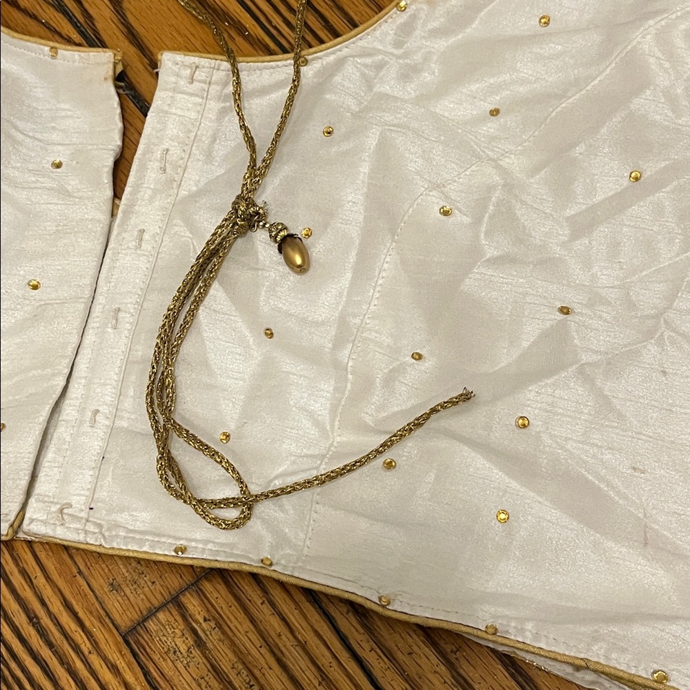 Elegant Cream Women’s Blouse with Gold Stud Accents - Picture 2 of 4